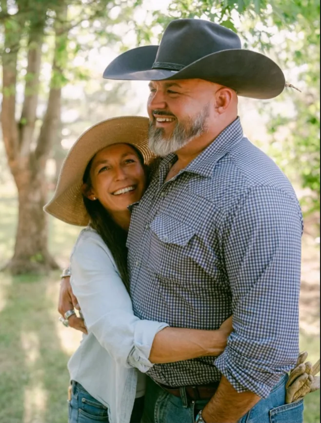 Jill and Ian Bennett on the farm
